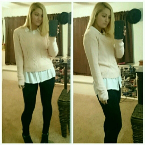 Forever 21 peachy pink cotton open-knit sweater - Picture 5 of 5